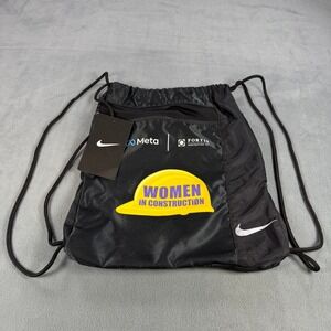 Nike Golf Drawstring Bag Black Meta Fortis Women in Construction CinchTG0274-001
